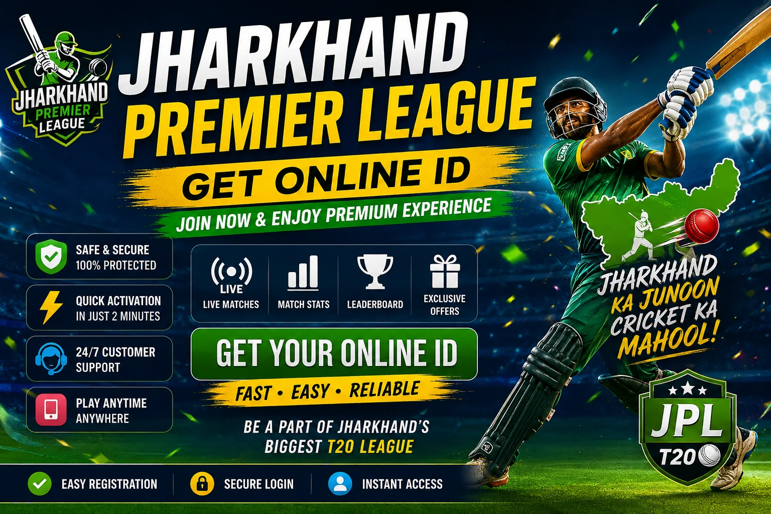 Jharkhand Premier League Get Online ID